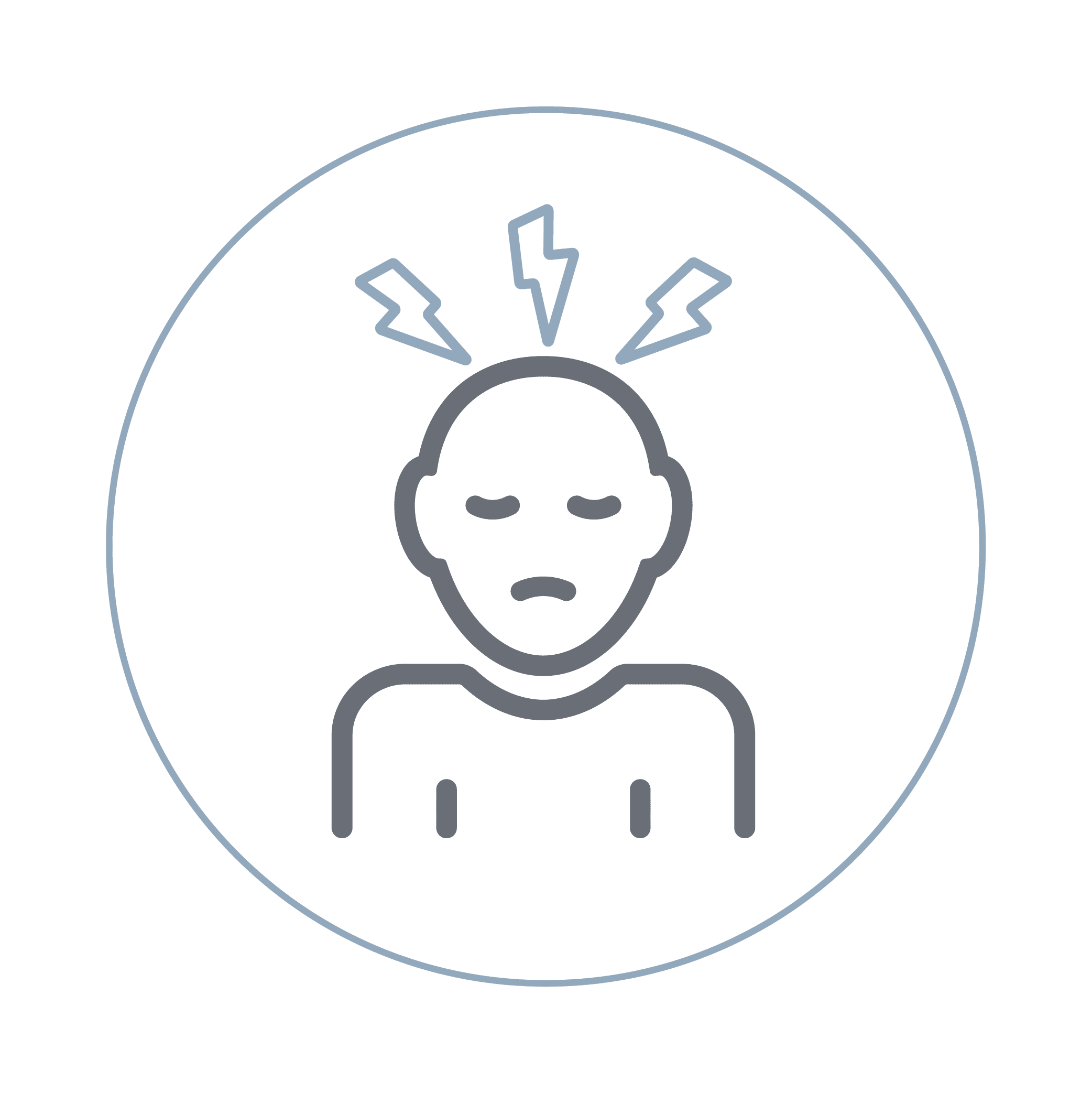 אייקון גבר עם ברקים - טראומה